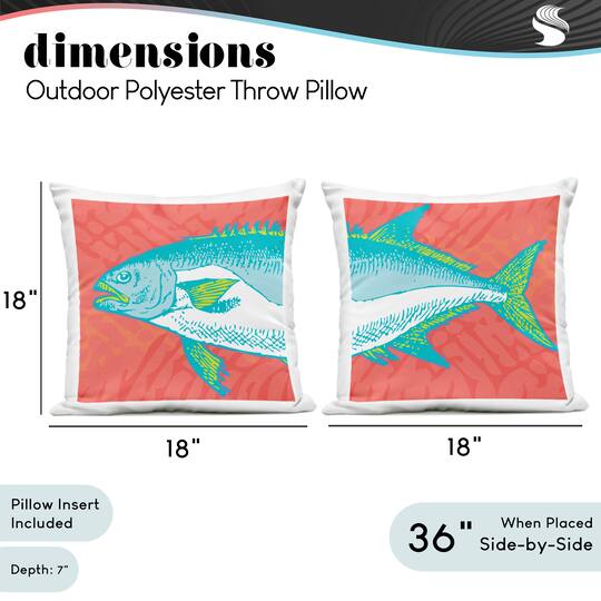 Stupell Industries 18" x 18" Vivid Tuna Aquatic Fish Outdoor Print Throw Pillow Set